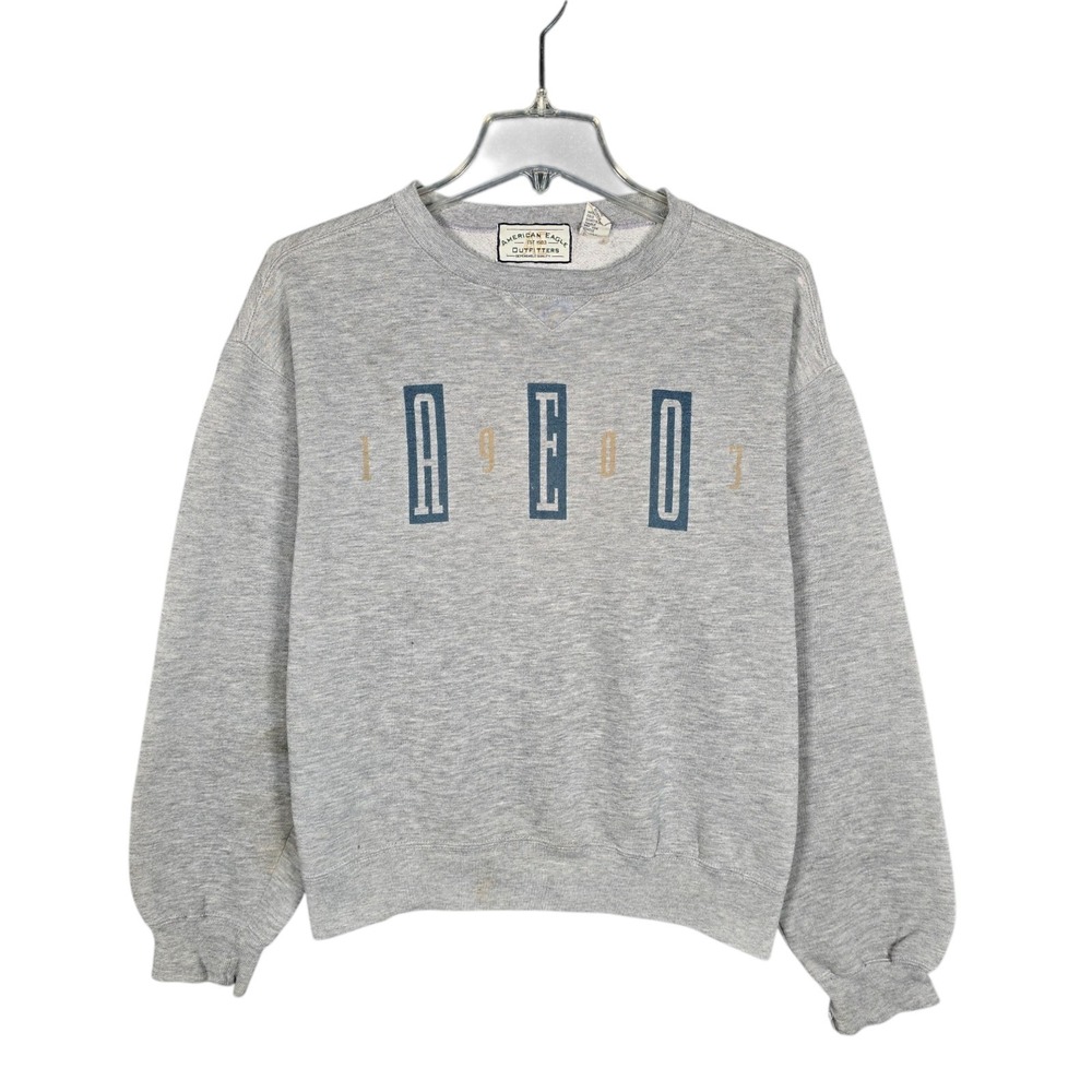 Vintage Y2K American Eagle Crewneck Mens Small Gray Outfitters Sweatshirt‎